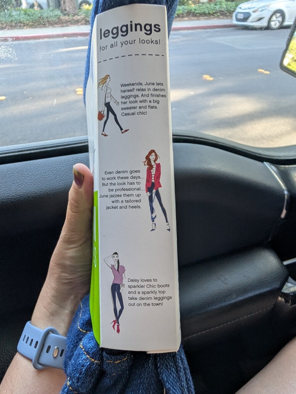 Brand New Women's Leggings in Dark Denim with 2 back pockets, Size L - Picture 4 of 4